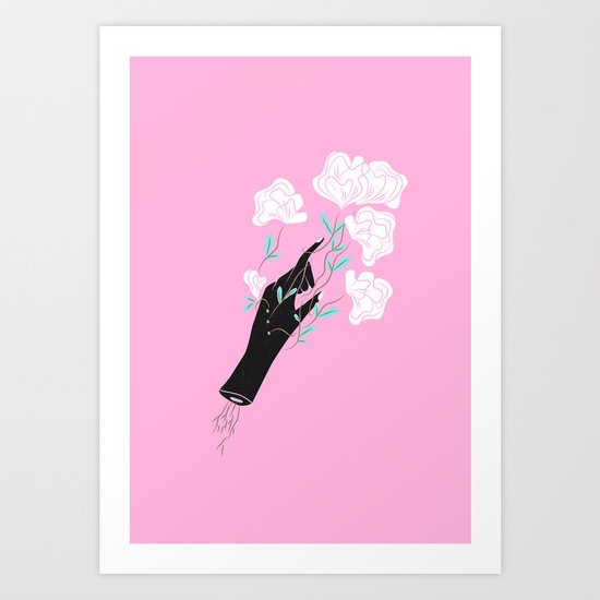 Floral Out of Dark Art Print