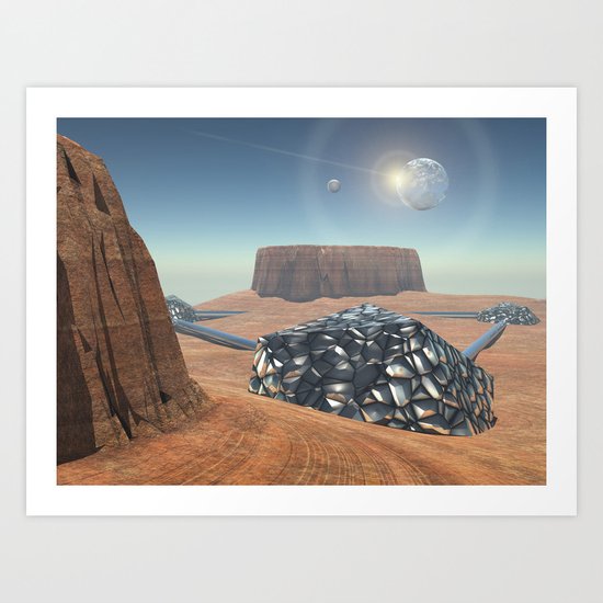 Mars Babylon Colony, view of Armageddon Art Print