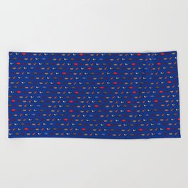 Buffalo Superfan Pattern - Dark Blue Beach Towel