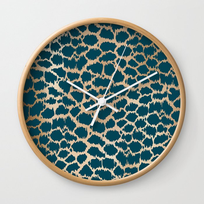 Exotic Abstract Cheetah Prints Wall Clock
