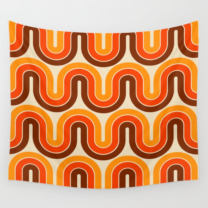 70s Retro Vintage Style 821 Autumn Wall Tapestry