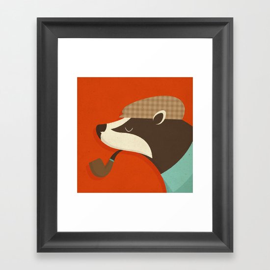 Country Badger Framed Art Print