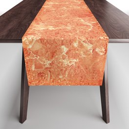 Orange Red Marble Texture Table Runner
