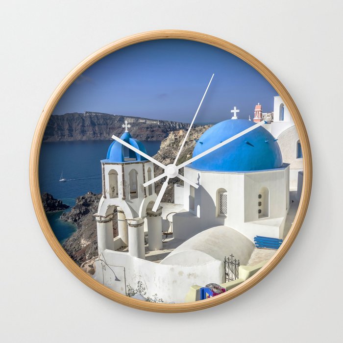 Santorini, Oia Village, Greece Wall Clock