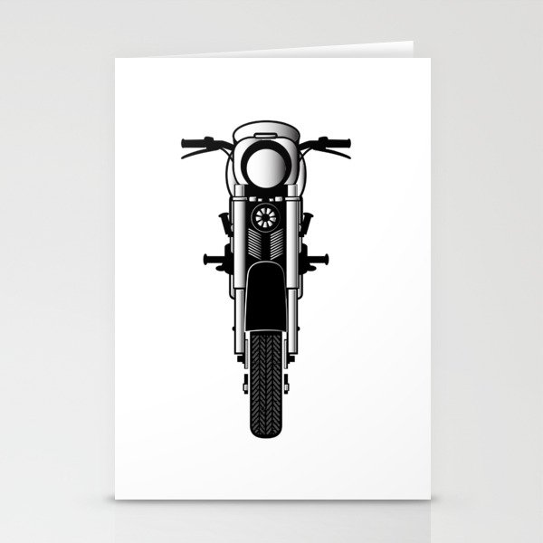Motorbike Front View. Stationery Cards