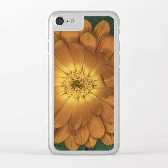 Orange Flower Clear iPhone Case