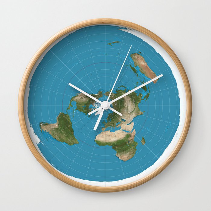 Flat Earth Map  Wall Clock