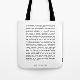 Be silent and listen - Carl Gustav Jung Poem - Literature - Typewriter Print Tote Bag