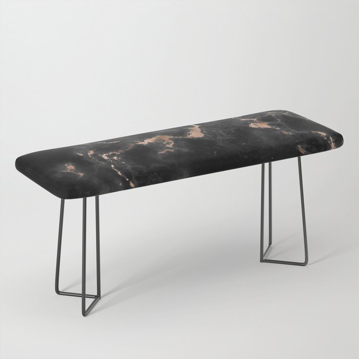 Rose Gold and Black Marble Bench