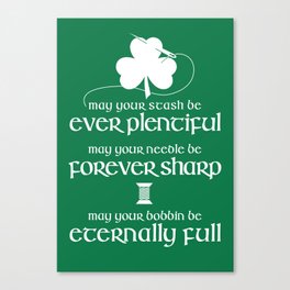 Fabricated Irish Sewing Blessing Canvas Print