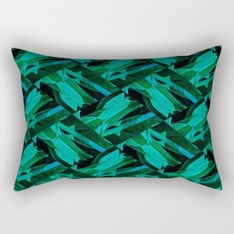 Aqua and Black Fashion Design  Rectangular Pillow