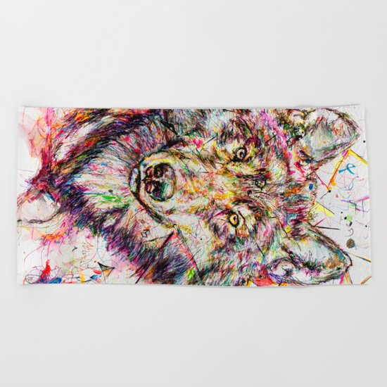 Wolf // Cuetlachtli Beach Towel