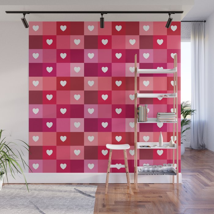colors of hearts for Valentine's day (red and pink) Wall Mural