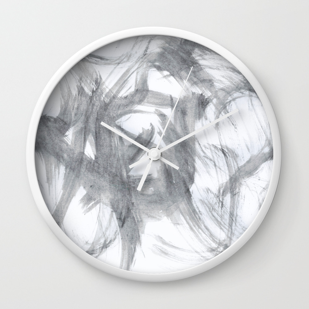 Ghost Abstract White Black Wall Clock By Pasterne Society6