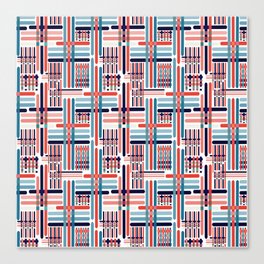 Crisscrossed checks red and blue Canvas Print
