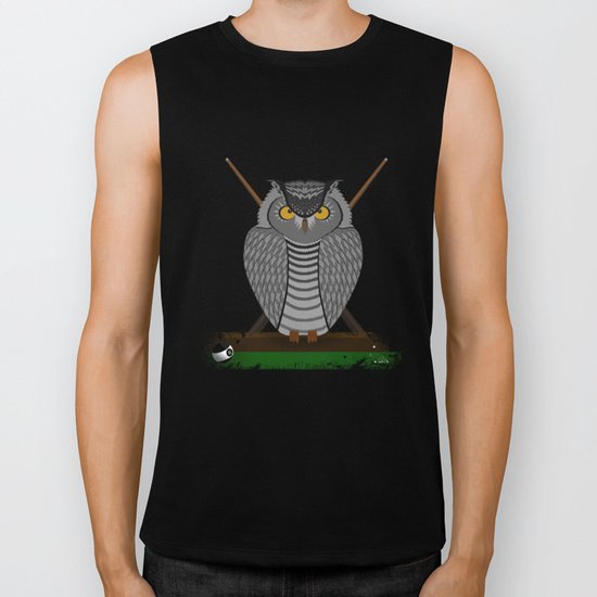 owl playing billiards Biker Tank
