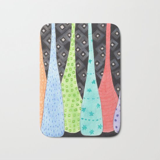 Six Hanging patterned sculptures Bath Mat