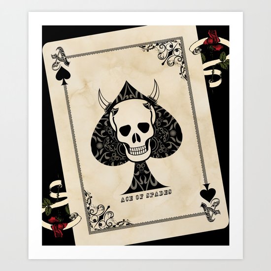 Ace Of Spades Death Card Art Print By Inspiredimages Society6