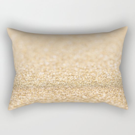 Beautiful champagne gold glitter sparkles Rectangular Pillow