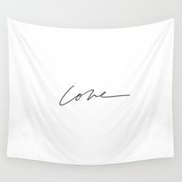 minimal hand-lettered "love" Wall Tapestry