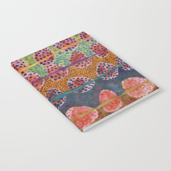 Red Round And Dotted Forms Notebook
