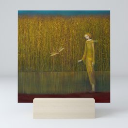 Dragonfly in Fields of Gold - Magical Realism Mini Art Print