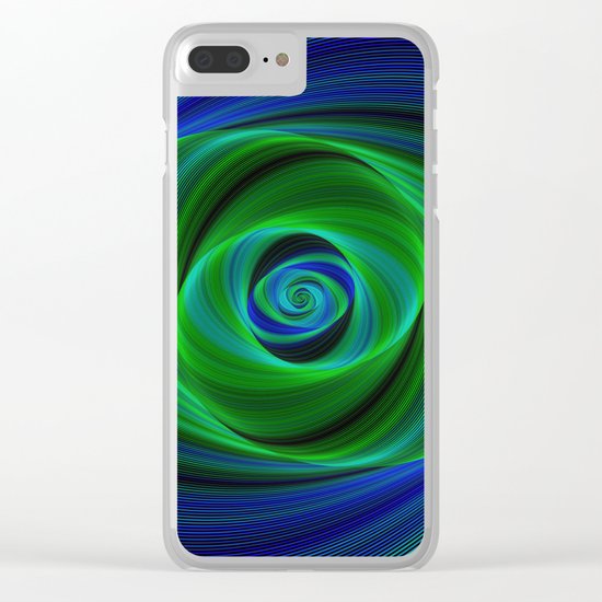 Green blue infinity Clear iPhone Case