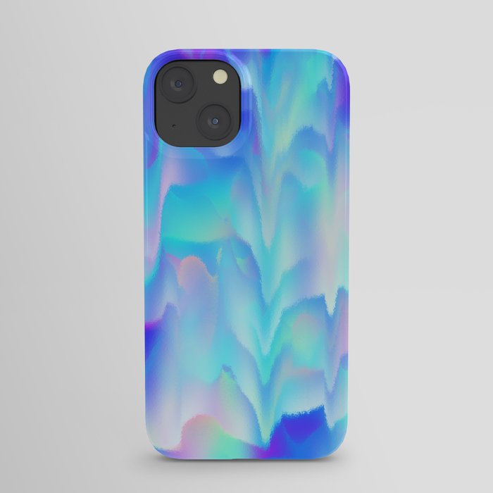 Abstract Waves of Color: Teal, Purple iPhone Case