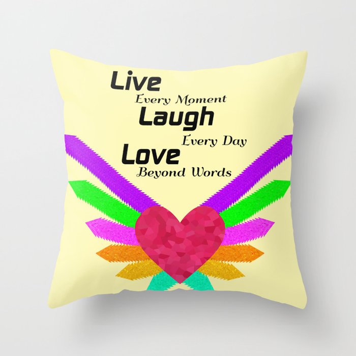 Live Laugh Love Throw Pillow by Artbrightcy Society6