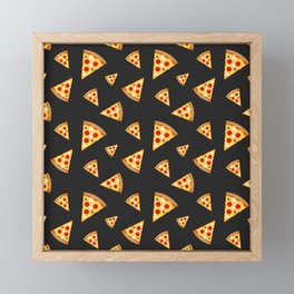 Cool and fun pizza slices pattern Framed Mini Art Print