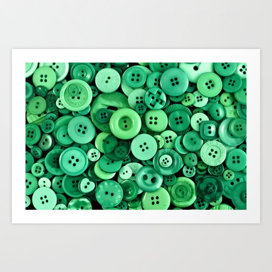 Button Green Art Print