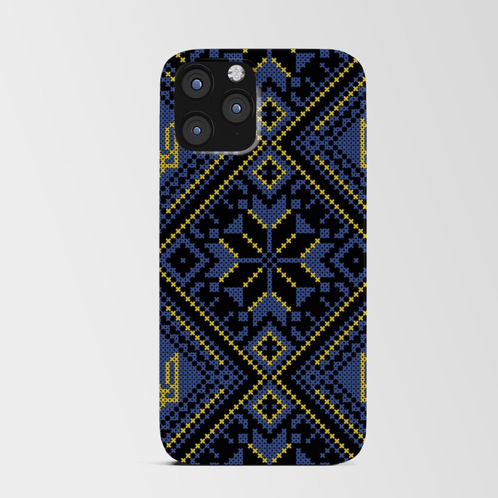 Ukrainian colors tricot style art for home decoration. iPhone Card Case