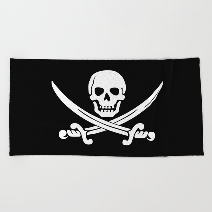 Jolly Roger Pirate Beach Towel