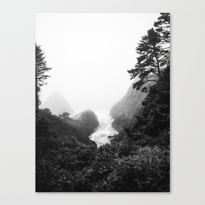 Oregon Coast Black and White Canvas Print
