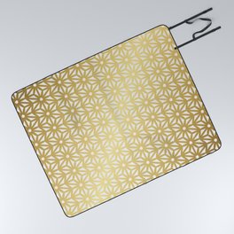 Asanoha Pattern – Gold Picnic Blanket
