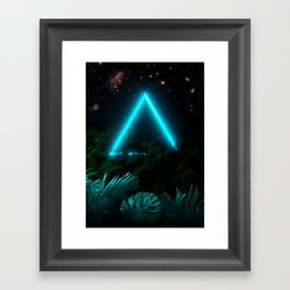 Neon landscape: Green Triangle & tropic Framed Art Print