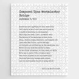 Composed Upon Westminster Bridge - William Wordsworth Poem - Literature - Typewriter Print Jigsaw Puzzle