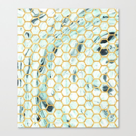 Teal + Gold #society6 #decor #buyart Canvas Print