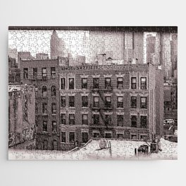 Views of Lower Manhattan | Sepia Travel Photography Jigsaw Puzzle