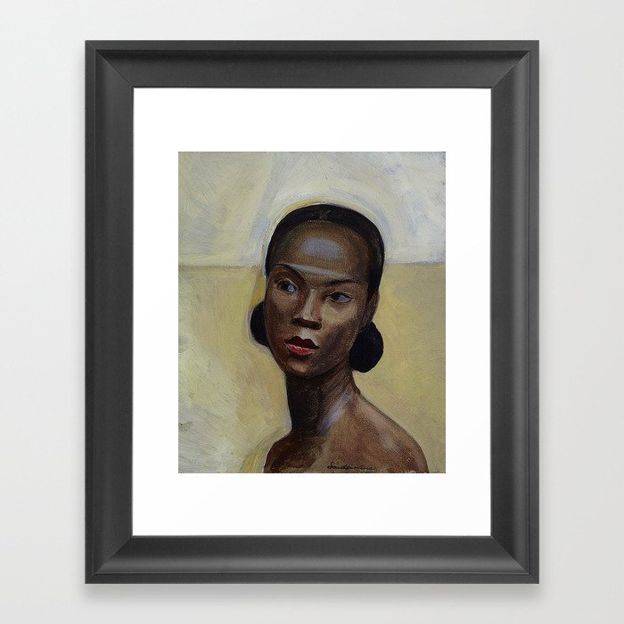 African American Masterpiece 'Portrait of a Black Woman' by Sergey Sudeikin  Framed Art Print