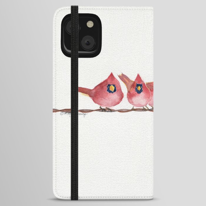 Cardinal on the wire iPhone Wallet Case