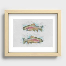Rainbow Trout Watercolor Recessed Framed Print