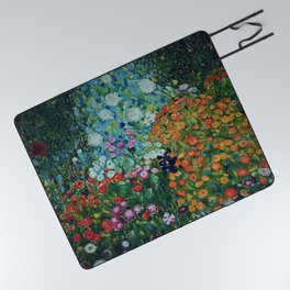 Flower Garden Riot of Colors by Gustav Klimt Picnic Blanket