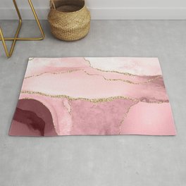 Rose Gold Trendy Marble Art, Watercolor Marble Abstract, Agate, Abstract Liquid Wall Art, Fluid Art, Contemporary Design Rug