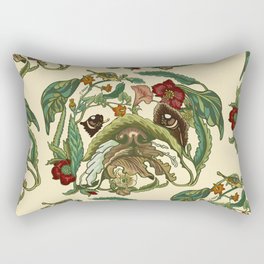 Botanical English Bulldog Rectangular Pillow