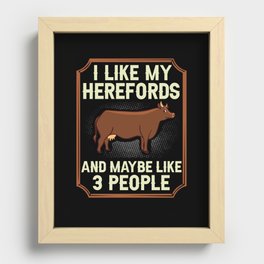 Hereford Cow Cattle Bull Beef Farm Recessed Framed Print