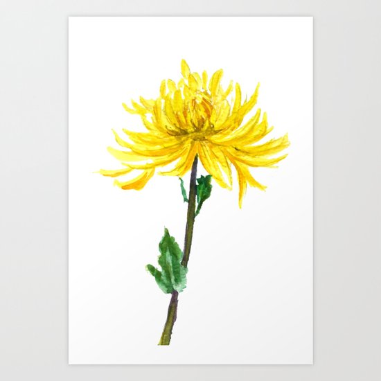 one yellow chrysanthemum Art Print