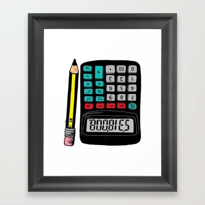 Rude Calculator Framed Art Print