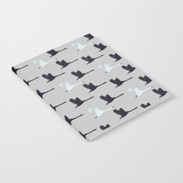 Flying Elegant Swan Pattern on Light Grey Background Notebook
