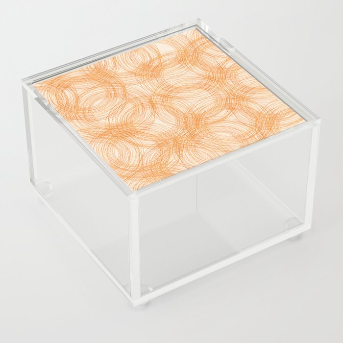 Orange Circles Abstract Drawing Acrylic Box